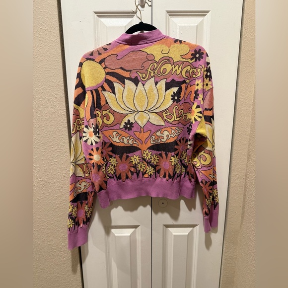 Scotch & Soda Flower Jacquard Cardigan Orchid Pink Lark in Bloom , size M - Picture 8 of 12